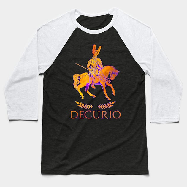 Roman officer on horseback - Decurion Baseball T-Shirt by Modern Medieval Design